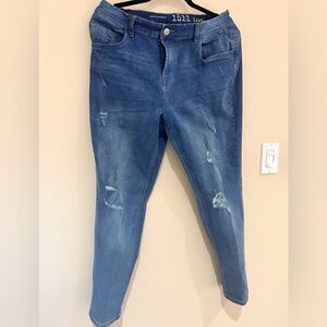Women's Blue Distressed Skinny Jeans Size 14